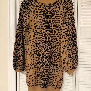 Leopard Print Sweater Dress